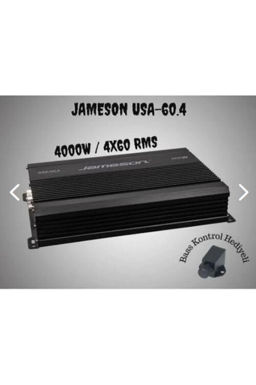 Jameson Usa-60.4 4 Kanal 4000w Oto Amfi 4x60rms Bass Kontrol Hediyeli