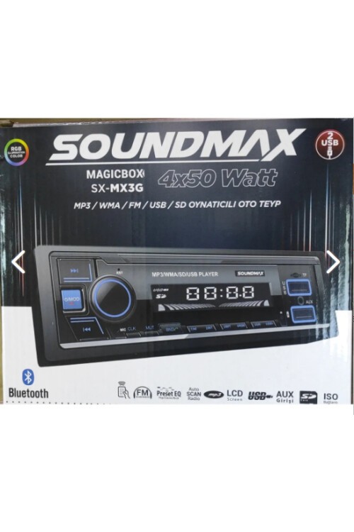 Soundmax-MX3G (Şarjlı) Oto Teyp